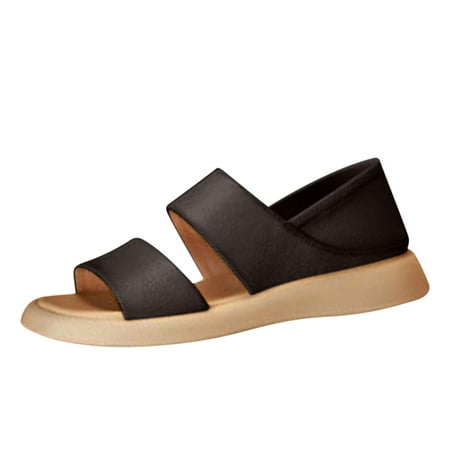 

Walking Sandals Womens Flat Hiking Sandals Casual Non-Slip Open Toe Sandals Comfortable Light-Weight Outdoor Sports Summer Roman Sandals Rubber Soles Shoes