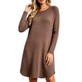 thumbnail image 2 of Vmberlty Sweater Dresses for Women Solid Color Ribbed Knit Long Sleeve Midi Dresses Casual Long Dresses for Party and Home Use, 2 of 8