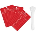 thumbnail image 1 of 50 Pcs Red Fire Extinguisher Tags 3.3x4.8 Inch 2025-2028 Monthly Inspection Tags with Ropes, 1 of 2