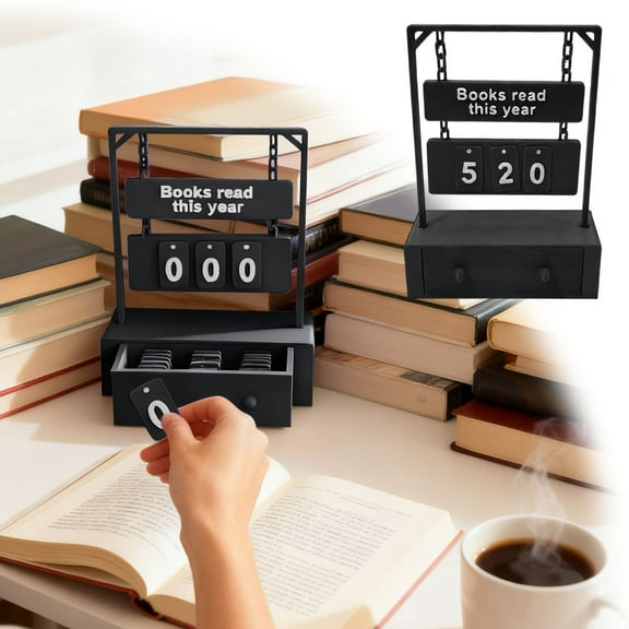 3D Printed Hanging Book Counter with Digital Storage, Bookshelf Decor Book Read Books Read , Reading Tracker, Reading List, Reading Challenge