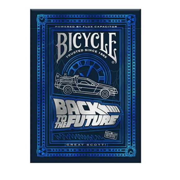 Bicycle Back To The Future Playing Cards Pack Of 1, Premium, Foil, Metallic, Blue Colour - For Adults | Paper Playing Cards
