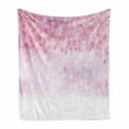 thumbnail image 1 of Pale Pink Soft Flannel Fleece Blanket, Sakura Branches with Blooming Florets Garden Nature Summer Inspiration Art, Cozy Plush for Indoor and Outdoor Use, 50" x 60", Pale Pink White, by Ambesonne, 1 of 6