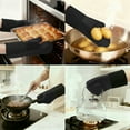 thumbnail image 2 of REGALWOVEN Soft Silicone and Cotton Oven Mitts, Heat-Resistant Cooking Gloves, Gripping for Baking, Kitchen Mitts Set of 2 Black 13.4x7.1inch, 2 of 7