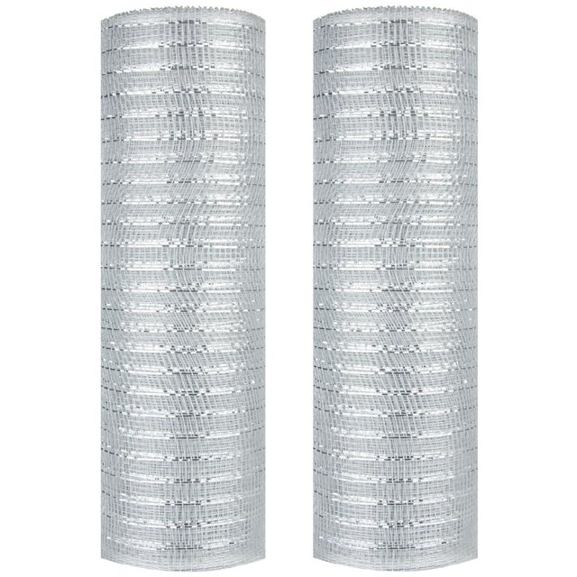 Cinta decorativa ESINO de malla metálica de 26 cm x 9 m, 2 rollos