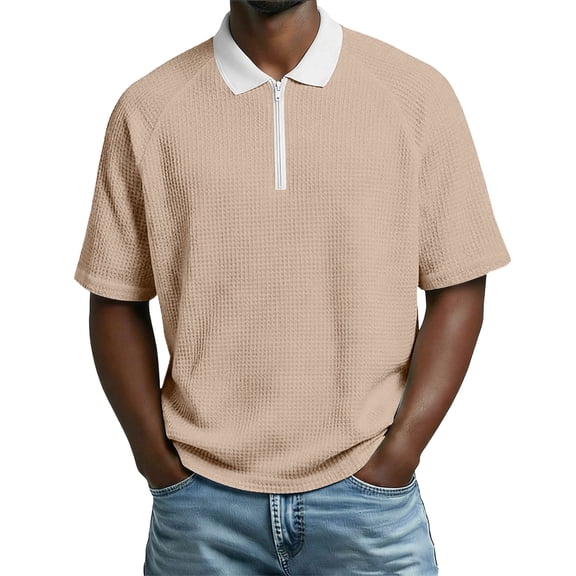 Guluxicc Golf T Shirts for Men Half Zip Short Sleeve Business Causal Shirts Classic Fit Summer Casual Outfit