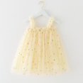 thumbnail image 2 of HAOTAGS Girl's Party Dress,Sleeveless Spaghetti Strap Tulle Overlay Slip&nbsp;Dress Yellow 1-2T, 2 of 6