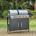Summit Living Gas & Charcoal Combo Grill 37,000 BTU Dual Fuel BBQ Grill with Side Burner