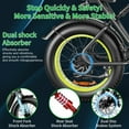 thumbnail image 5 of YRSG 48V 2*1000W Mountain Off-Road Electric Bicycle For Men Women 20''*4.0 Fat Tires Electric Bike For Adult UL2849,Green, 5 of 8