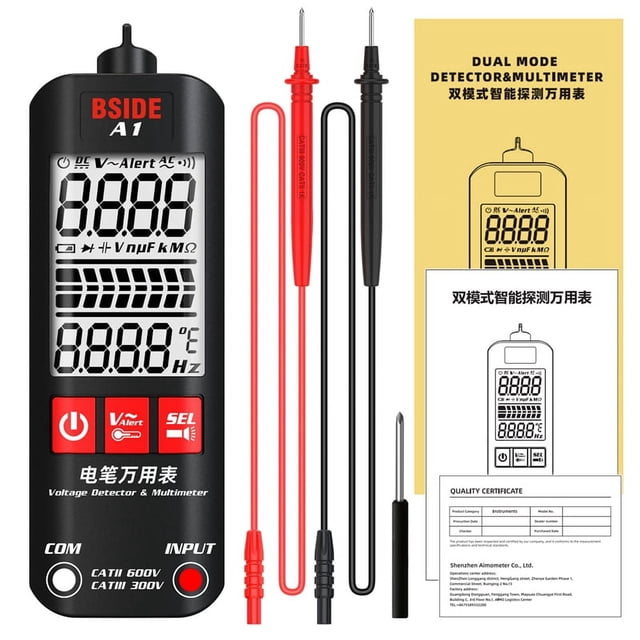 Probador de Voltaje A1, Detector, MultíMetro, Pantalla a Color, BolíGrafo EléCtrico Sin Contacto, Prueba de Cable de Doble Rango