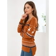 thumbnail image 2 of Aiyino Women's Casual Lightweight V Neck Batwing Sleeve Knit Top Loose Pullover Sweater Tops,Halloween Orange 2XL, 2 of 4