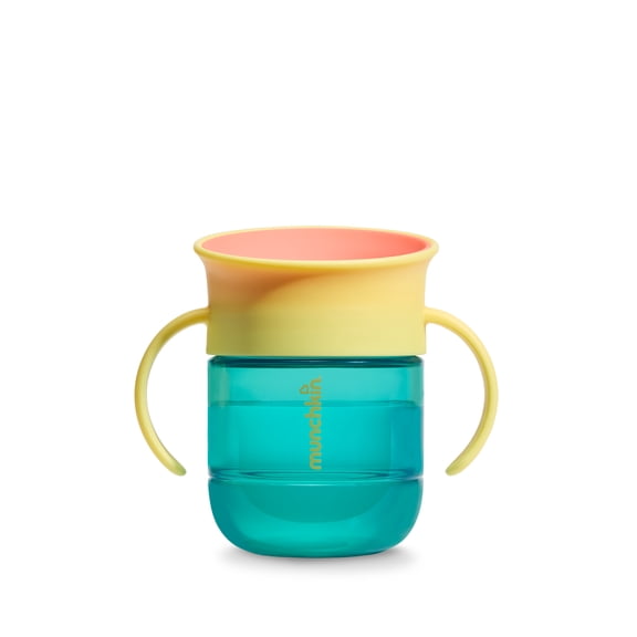 Munchkin Miracle 360 Toddler Sippy Cup, Slow-Flow Valve, Handles, 7 oz, Teal