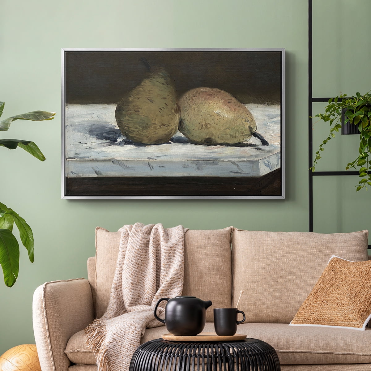 Vintage Botanical Print-VIII By Wexford Home Framed in Silver Wood Gallery Wrapped Canvas 25 in. x 37 in.