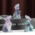 thumbnail image 6 of Artistone 2"Rainbow Fluorite Crystal Wolf Statue Carved Pocket Animal Carvings Sculpture Home Decor, 6 of 6