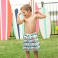 thumbnail image 4 of FORMRS Boys Swim Trunks Quick Dry Mesh Liner Boardshorts Sizes XS-XL, Cartoon Train Pattern, 4 of 7