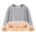 thumbnail image 6 of UACY Boys Girls Fleece Lined Sweatshirt Kids Crewneck Warm Sherpa Pullover Sweater Sweatshirts Fall Winter Clothes (Light Ashy, 7-8 Years), 6 of 7