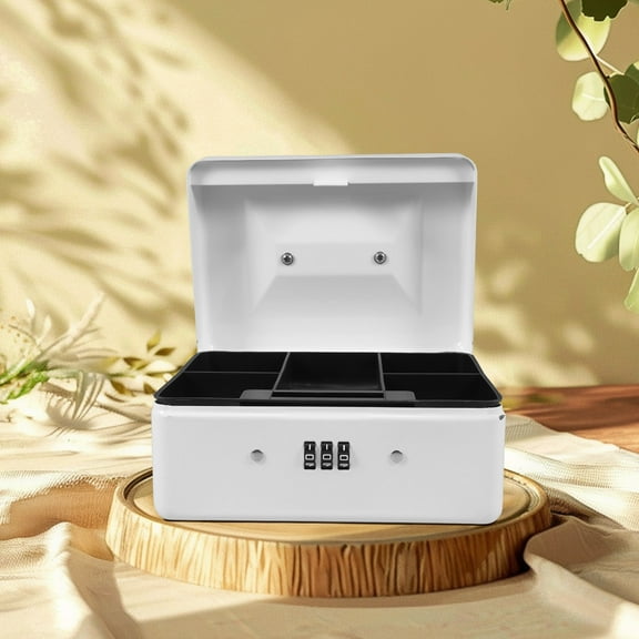 SKISUNO 1Pack Small Safe Box With Combination Lock Cold Rolled Steel Money Organizer For Cash 6.29X4.72X2.85in