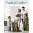 thumbnail image 4 of Casa Platino 12 Piece Towel Set, 4 Bath Towels 30x60 inch, 4 Hand Towels & 4 Washcloths, Highly Absorbent Cotton Towels for Bathroom - Oil Green, 4 of 8