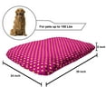 thumbnail image 2 of Retro Pet Bed, Retro Polka Dots Vintage Textured Classical Feminine Nostalgic Design, Chew Resistant Pad for Dogs and Cats Cushion with Removable Cover, 24" x 39", Hot Pink and Yellow, by Ambesonne, 2 of 4