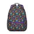 thumbnail image 1 of Colorful Dinosaur Print School Backpack for Student Cute Dino Pattern Funny Cartoon Watercolor Forest Theme Design, 1 of 6