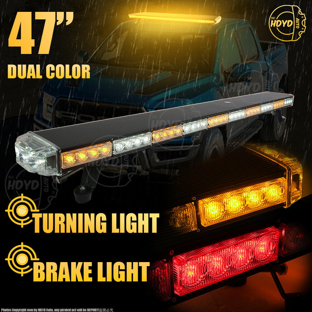 9" to 22" LED Warning Emergency Flashing Amber windshield Grill Strobe Light Bar