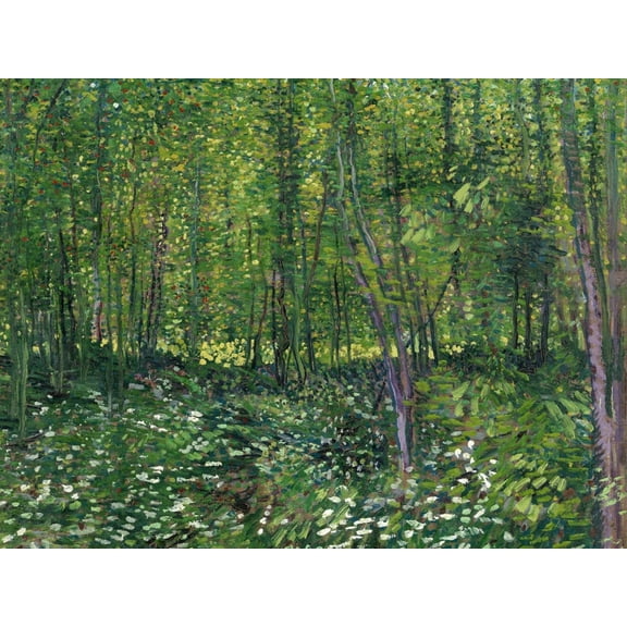 Art.com Trees and Undergrowth, c.1887 Art Print by Vincent van Gogh, 16" x 12"
