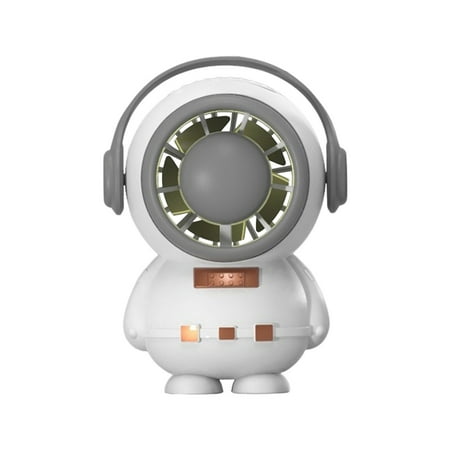 

MERILER Cute Mini Astronaut Rechargeable Desk Fan with Night Light for Kids Room Decoration