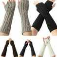 thumbnail image 3 of SUNSIOM Women Winter Wrist Arm Knitted Long Fingerless Gloves Mittens Hand Warmer New, 3 of 6
