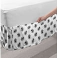 thumbnail image 2 of Floral Bed Skirt, Simplistic Romantic Pattern with Monochrome Petals Repetition, Elastic Bedskirt Dust Ruffle Wrap Around for Bedding Decor, 4 Sizes, Charcoal Grey and White, by Ambesonne, 2 of 2