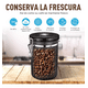 thumbnail image 3 of Lata De Café Sellada Recipiente Grande Lata Hermética De Acero Inoxidable, Negro, 3 of 5