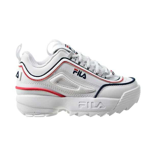 Fila II Contrast Piping Little Kids' Shoes White-Navy-Red -