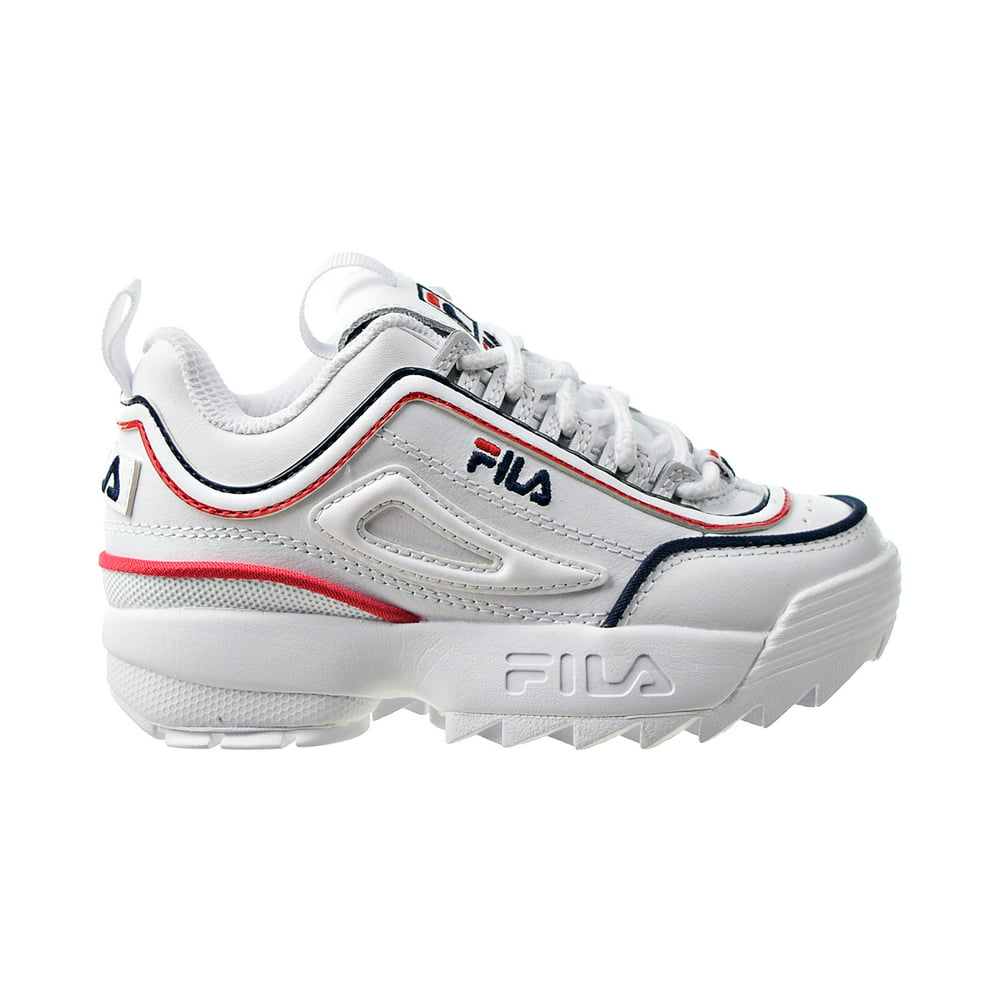 FILA - Fila Disruptor II Contrast Piping Little Kids' Shoes White-Navy ...