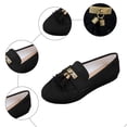 thumbnail image 7 of Loafers for Women Fringe Suede Slip on Flat Shoes Casual Round Toe Tassel Walking Shoes Comfortable Moccasins Black Size 8, 7 of 7