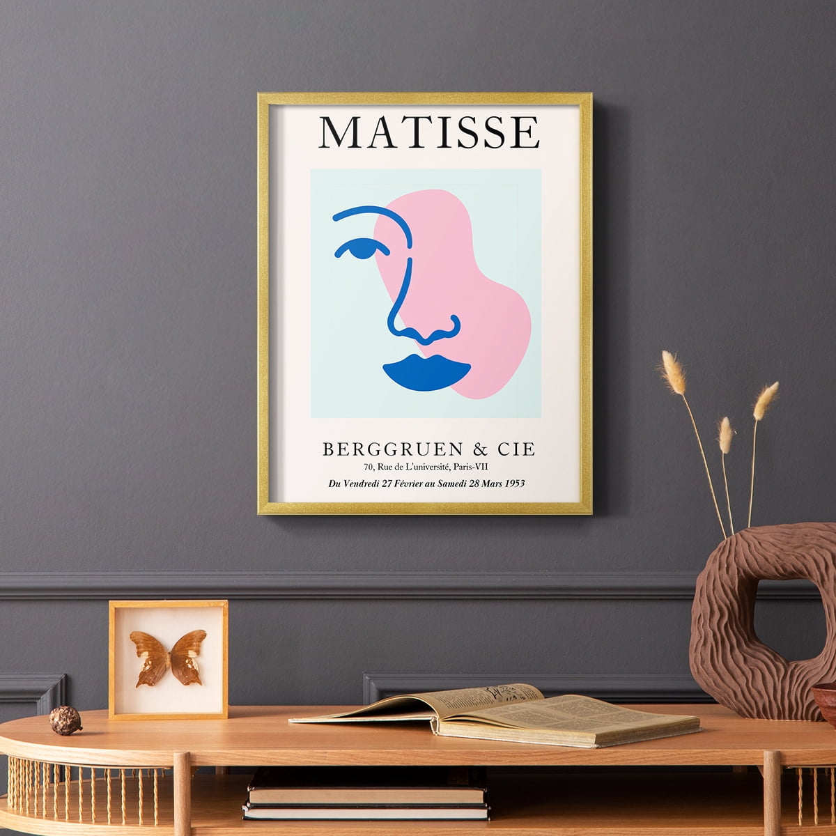 Matisse CDXCIX in Gold Solid Wood Framed Print No Nail Hanging