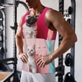 thumbnail image 5 of KLL Colorful Dog Cat Collage Print Men's Muscle Gym Workout Stringer Tank Tops Bodybuilding Fitness T-Shirts Tank Tops Men-XX-Large, 5 of 7
