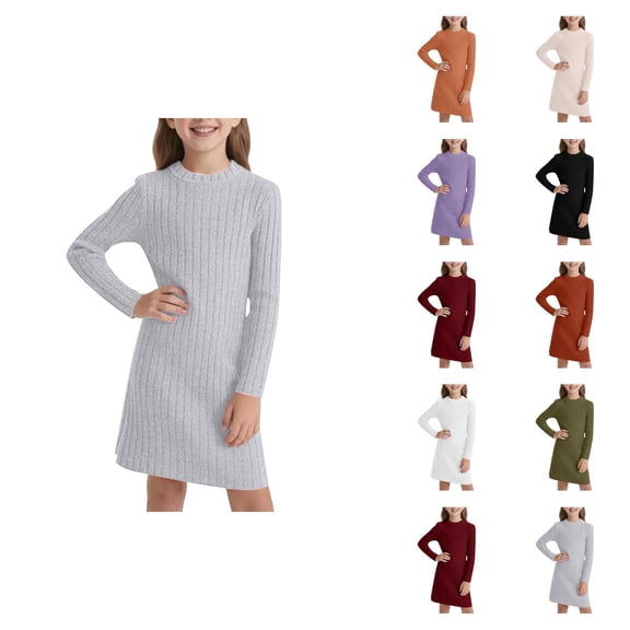 Girls Slim Fit Bodycon Dress Winter Warm Stretchy Turtleneck Long Sleeve Casual Outfits For Toddlers And Kids With Soft For Daily Wear And Holiday Parties