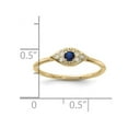 thumbnail image 2 of 925 Sterling Silver Gold-tone Simulated Blue Spinel Cubic Zirconia Evil Eye Ring Size 8 1.25mm Wide Ring for Women, 2 of 2