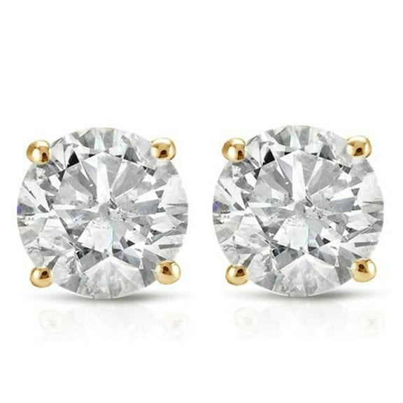 Pompeii 1 Ct TDW Round Cut 14K White Gold Diamond Studs Earrings (I-J,I2-I3)