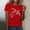 Red, variant on FamilyThread Women's Summer Short Sleeve Fashionable Crewneck Cute Animal Graphic Blouse Solid Color Casual Shirt Tops
