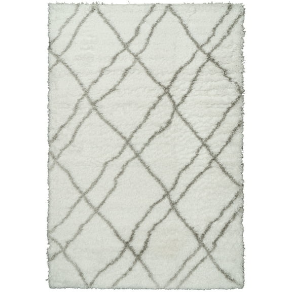 Dynamic Rugs Nordic Machine-made 7431 White/silver 2.7x5 Rectangle