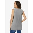 thumbnail image 2 of Woman Within Plus Size Perfect Sleeveless Shirred V-Neck Tunic, 2 of 6
