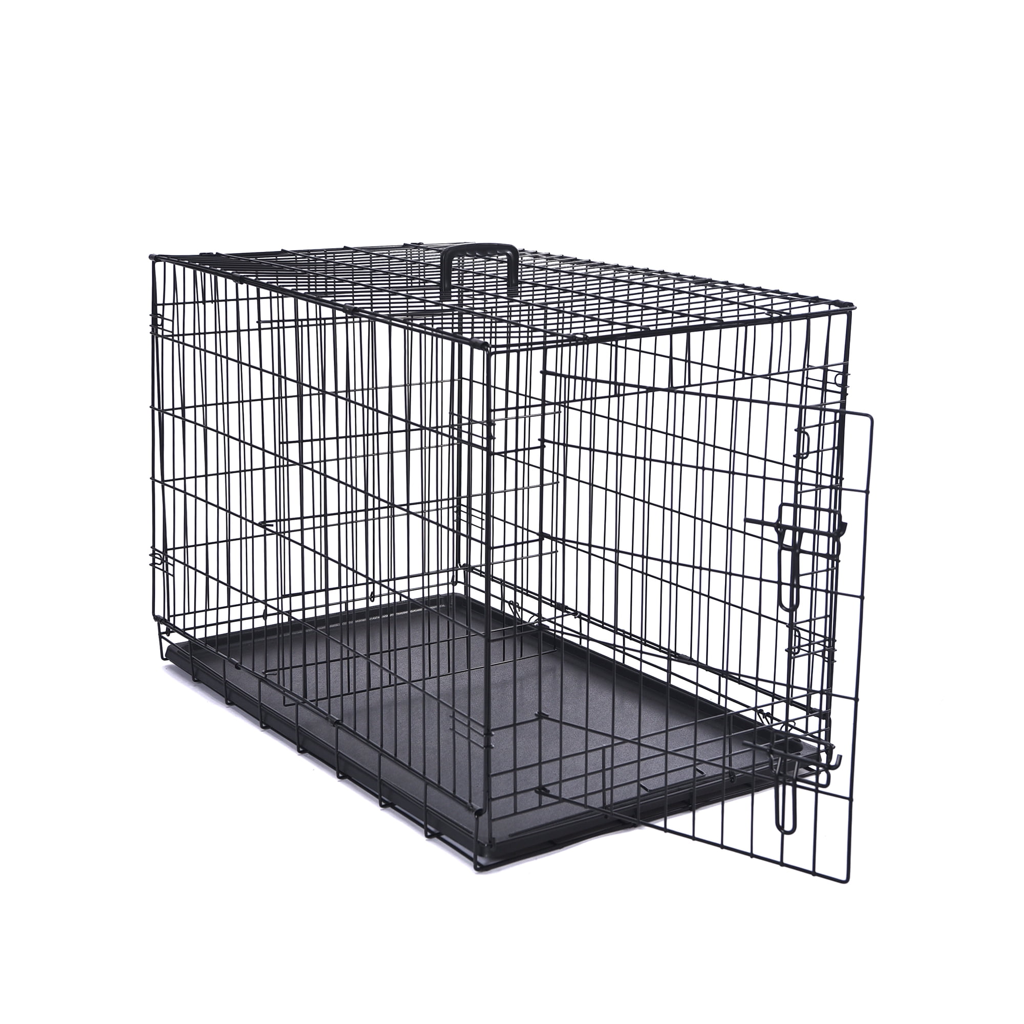 Max & Marlow Single-Door Dog Crate, Foldable Metal Wire Kennel, Portable, Tray and Divider Included, 30" x 19" x 21.5"