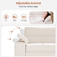 thumbnail image 4 of 88" Loveseat Sofa with Storage Ottoman Adjustable Armrest 3-Seat L-Shaped Sectional Couch for Living Room Beige, 4 of 11
