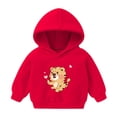 thumbnail image 2 of Ulanda Baby Toddler Kids Boy Girl Solid Casual Pocket Hoodie Sweatershirt Pullover (Red, 3-4 Years), 2 of 4