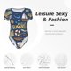 thumbnail image 4 of Balery Marine Nautical Body de cuello redondo de manga corta para mujer Tops de manga corta Tops básicos-Small, 4 of 7