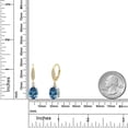 thumbnail image 6 of Gem Stone King 925 Silver and 10K Yellow Gold Millennium Blue Mystic Topaz and Lab Grown Diamond Dangle Earrings for Women | 6.26 Cttw | Gemstone November Birthstone | Oval 10X8MM, 6 of 6