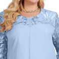 thumbnail image 6 of WRKEKC Casual Dresses for Women Embroidered Chiffon Crew Neck Elbow Sleeve Plus Size Midi Lightweight Summer, 6 of 9