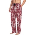thumbnail image 4 of Christmas White Snowflake Red Men's Pajama Pants Lightweight Sleepwear Bottom Lounge Pants, 4 of 6