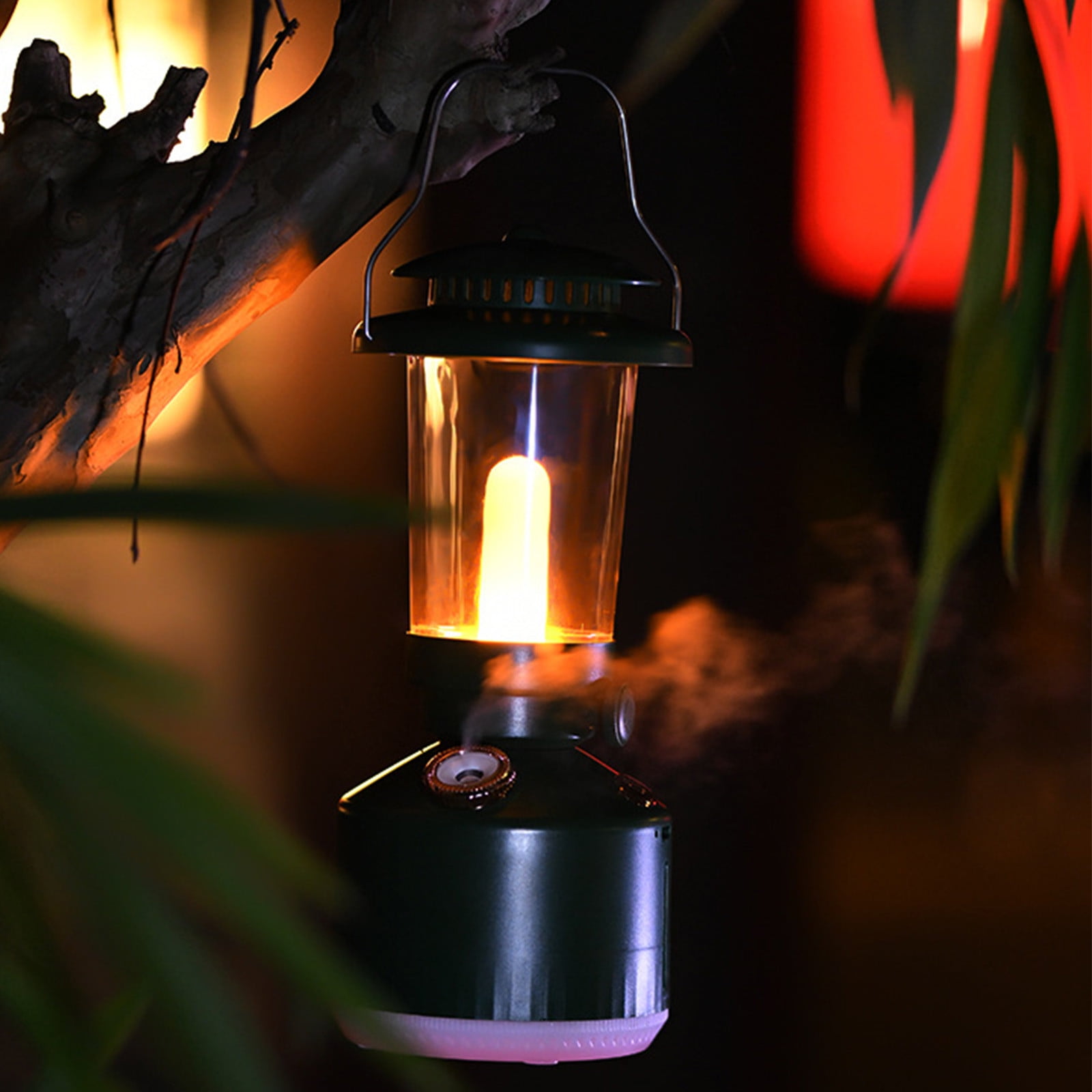 Portable Humidifier with Dimmable Light, 260ML Kerosene Lamp Hanging Cool Mist Humidifiers, 2 Spray Modes, USB Charging Wireless, for Bedroom Indoor Outdoor Camping