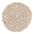 thumbnail image 3 of Unique Loom Trellis Shag Collection Area Rug - Ruth (3' 3" Round Light Brown/Ivory), 3 of 11