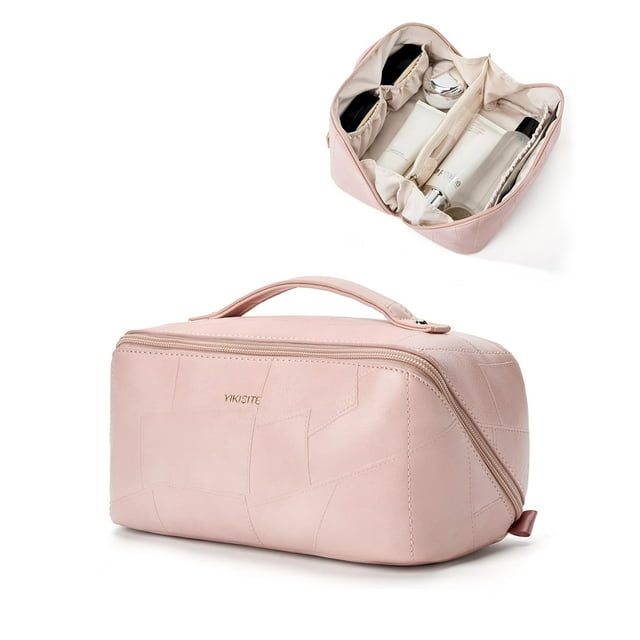 Bolsa de maquillaje Yikisite Travel Cosmetic, impermeable, piel sintética